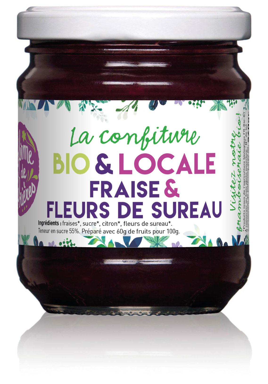 Confiture fraise & fleurs de sureau | La ferme de Cabrières